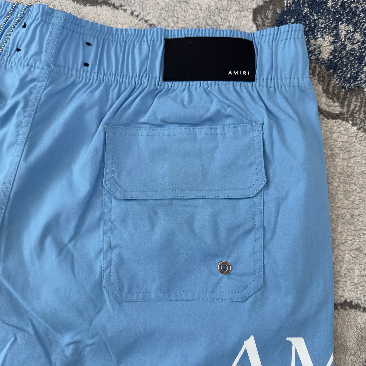 Amiri Ma Bar Logo Swim Shorts - Blue