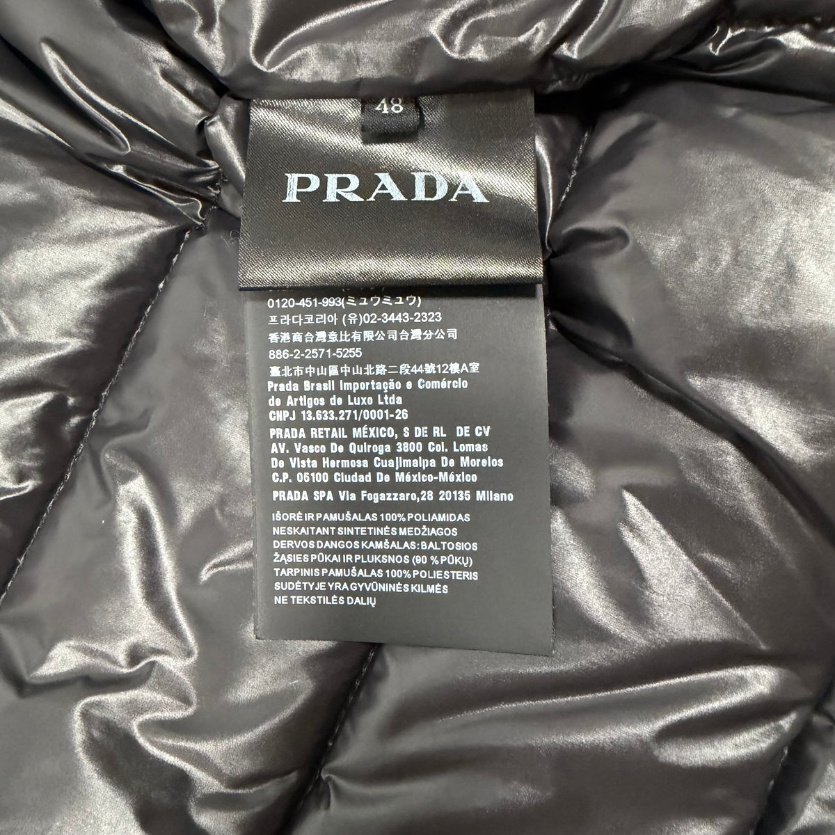 Prada Milano Down Jacket - Black Small (Pre Owned)