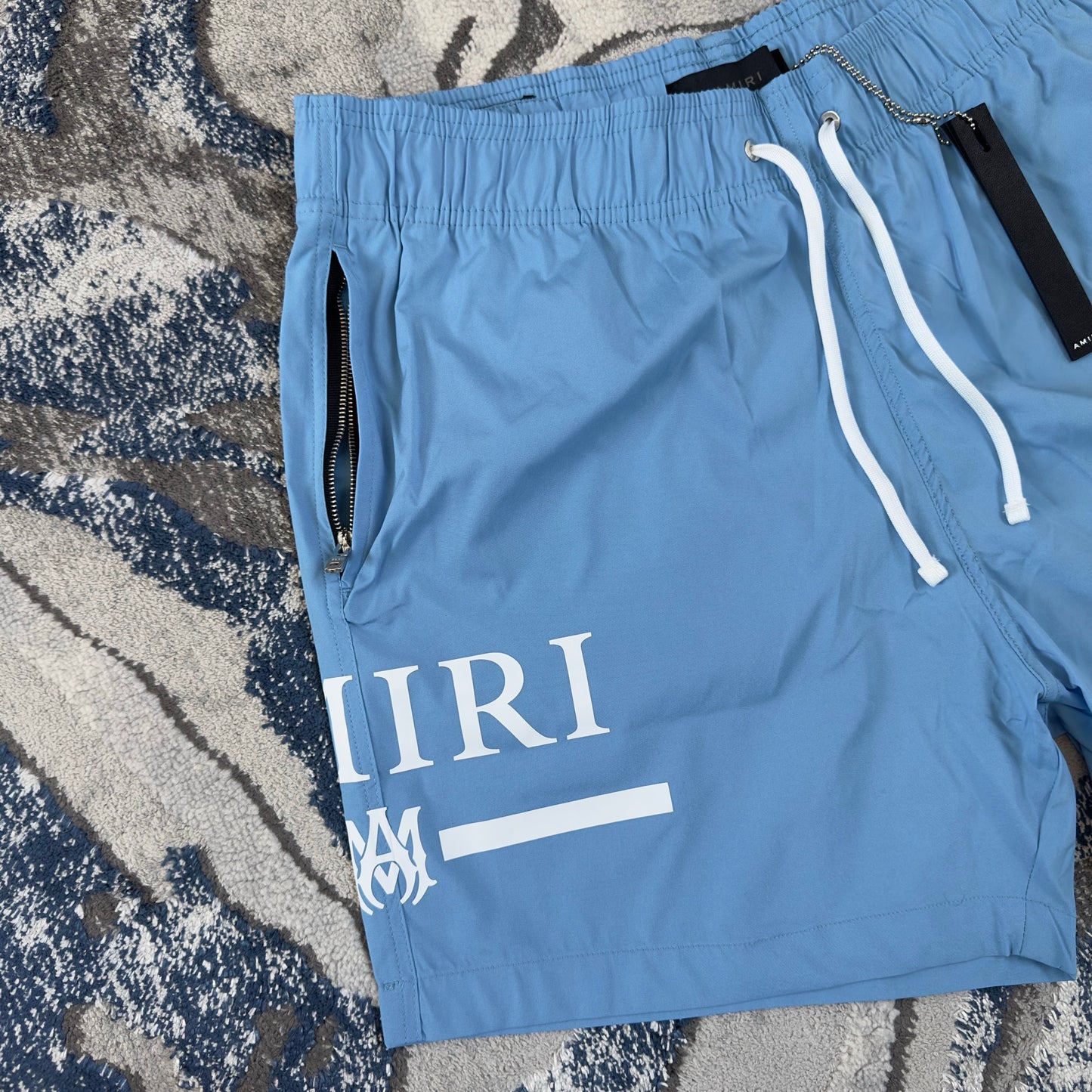 Amiri Ma Bar Logo Swim Shorts - Blue