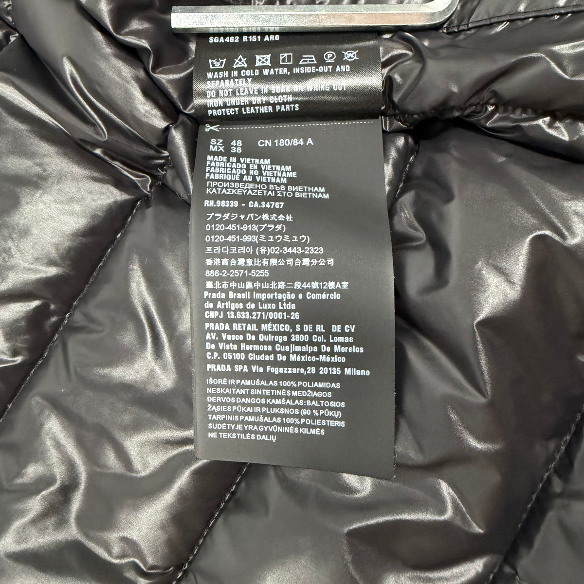 Prada Milano Down Jacket - Black Small (Pre Owned)