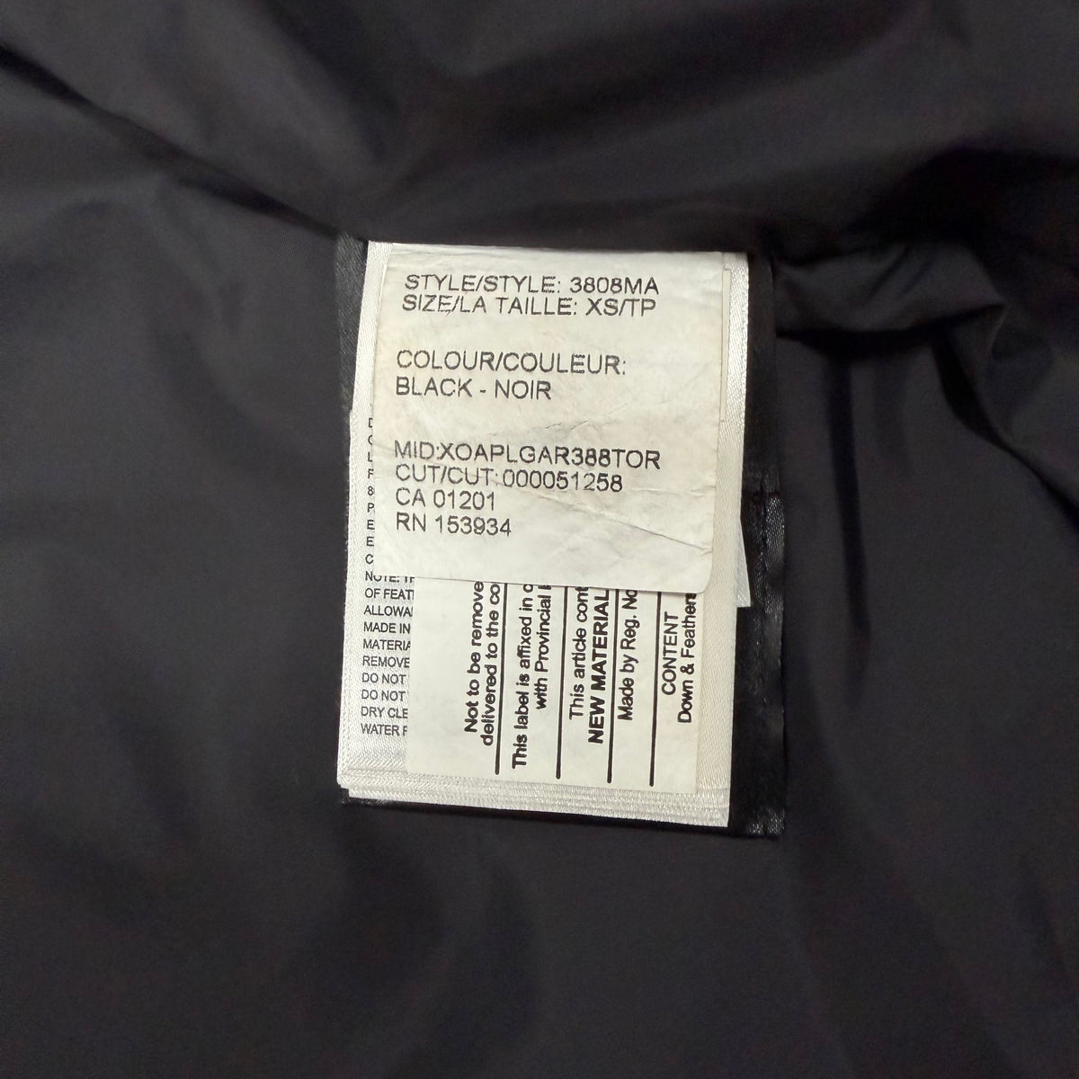Wyndham Parka Heritage - Black XS Fusion (Pre Owned) | Canada Goose