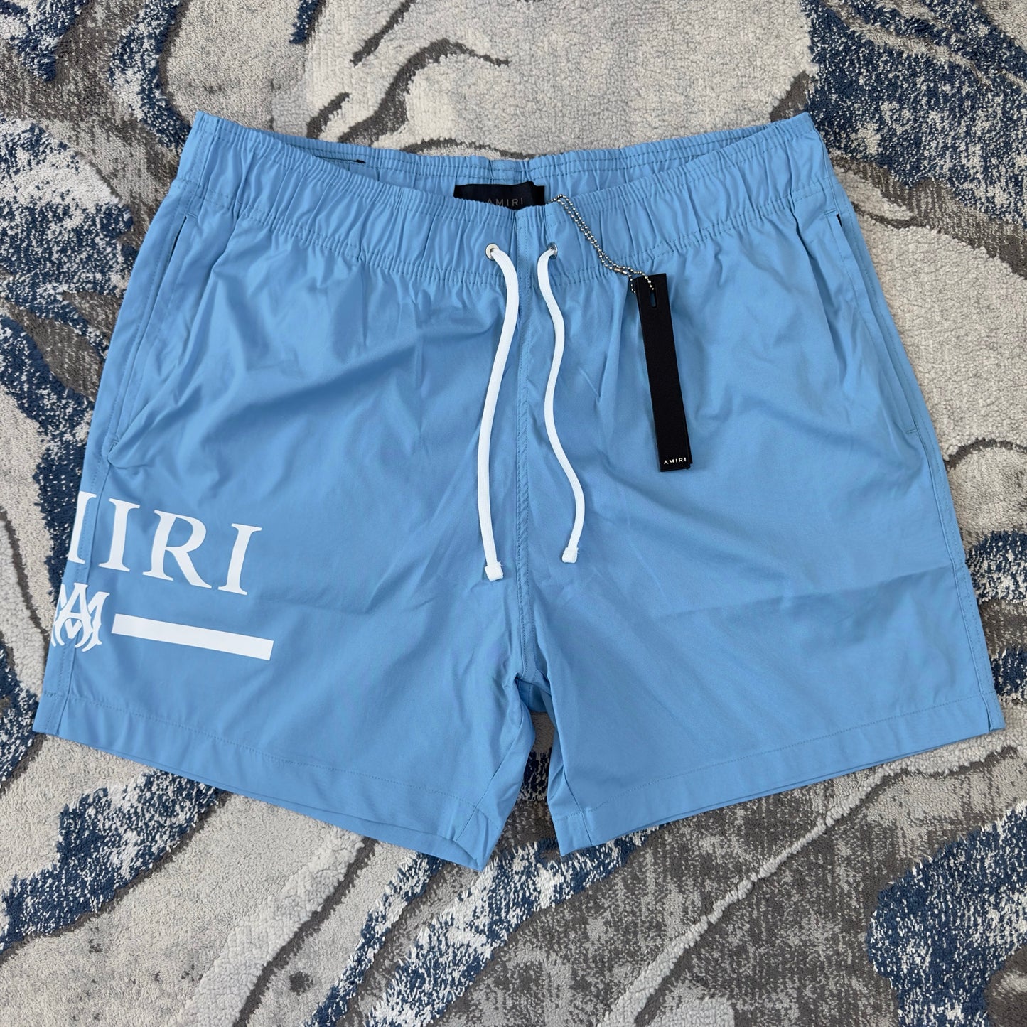 Amiri Ma Bar Logo Swim Shorts - Blue