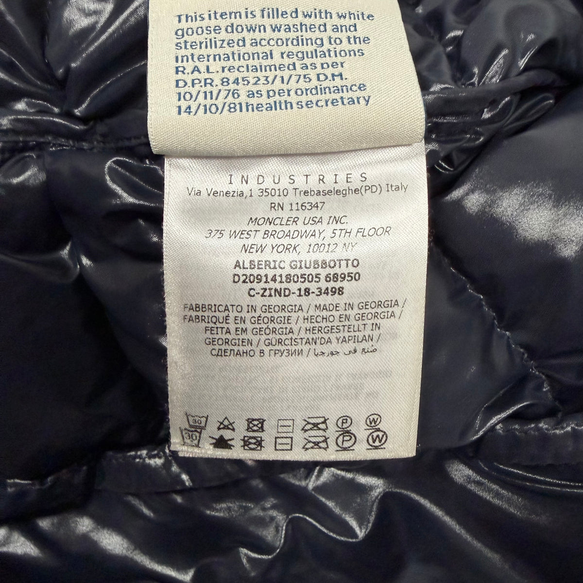 Alberic Down Jacket - Navy S/M (Pre Owned) | Moncler