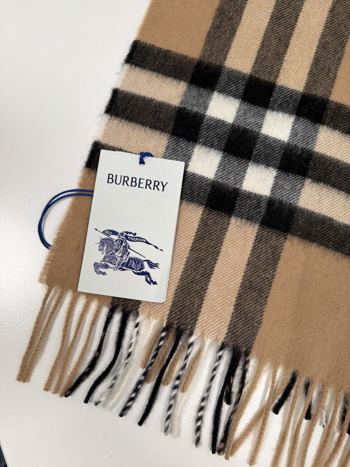 Burberry Check Cashmere Scarf Beige
